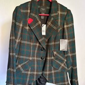 Smythe Women's Plaid Blazer in Green and Brown